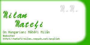milan matefi business card